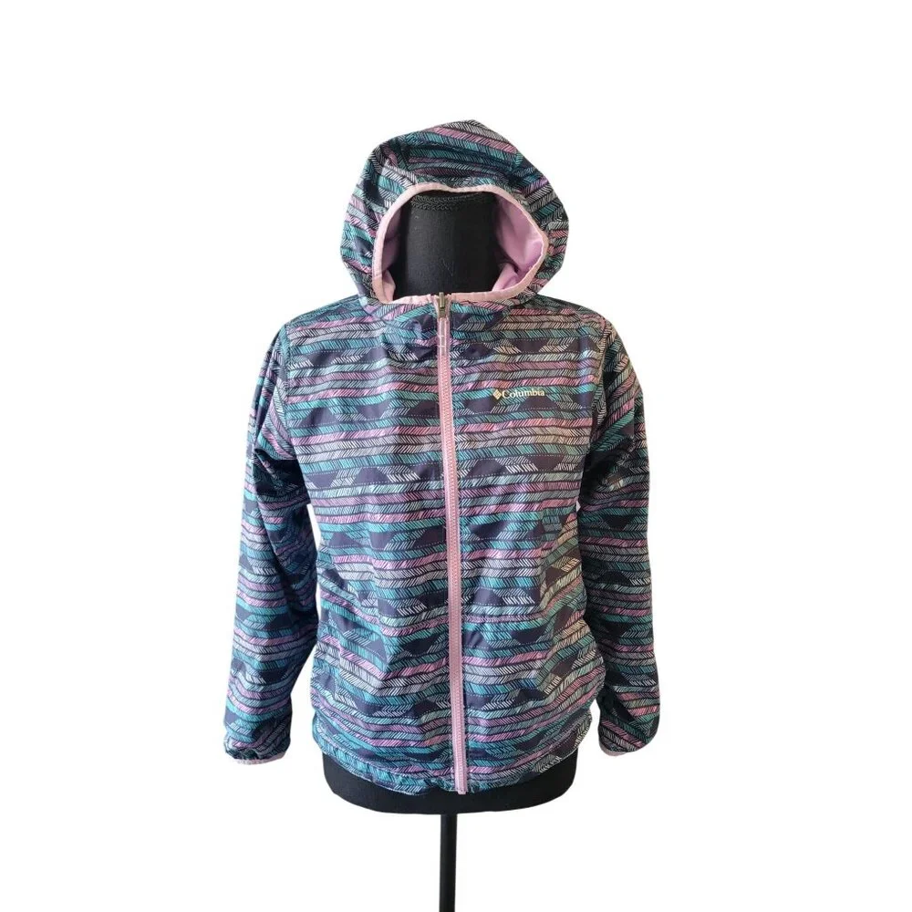 NWOT Columbia Pixel Grabber Reversible Jacket Girl Size M Outer Wear Lightwight - Picture 2 of 12